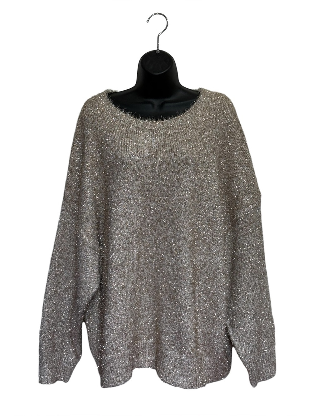 NWT Rachel Zoe Sparkly Champagne Knit Slouchy Crewneck Sweater Sz 3X